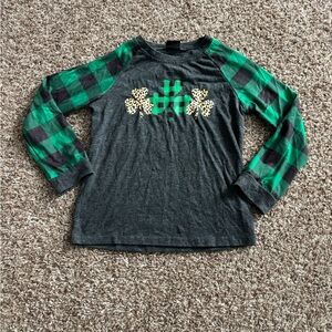 Green Plaid Kids Shirt